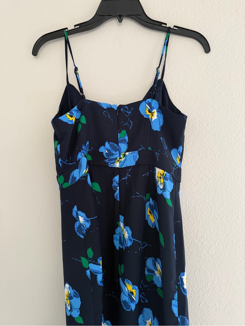 2000s y2k core Banana Republic Blue Floral Slip dress low ruffle 2 - Picture 7 of 9